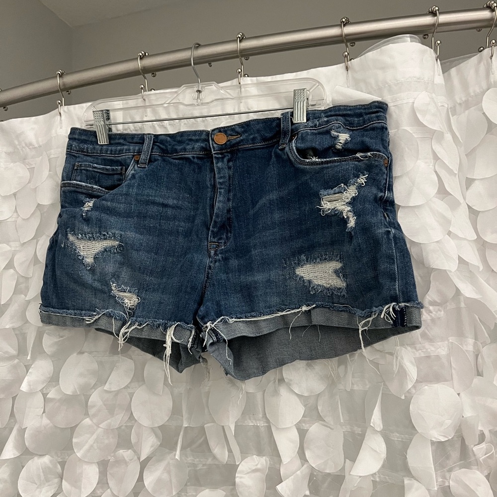 Blank NYC Ripped Blue Jean Shorts